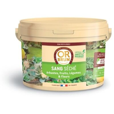 OR BRUN Engrais Sang Séché Engrais Naturel Riche En Azote Seau 4Kg Améliore La Croissance Fabriqué En France Utilisable En Agriculture Biologique OBRESGSS4 - Publicité OR BRUN Engrais Sang Séché Engrais Naturel Riche En Azote Seau 4Kg Améliore La Croissance Fabriqué En France Utilisable En Agriculture Biologique OBRESGSS4 - Publicité