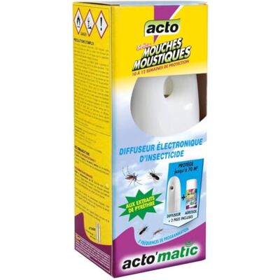 Acto 'matic Diffuseur électronique : La Solution Ultime Contre Mouches et Moustiques - Publicité Acto 'matic Diffuseur électronique : La Solution Ultime Contre Mouches et Moustiques - Publicité