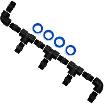 AERZETIX Kit de raccordement à 5 voies 3/4" en plastique / 9 mamelons égaux / 3 raccords en "T" / 2 coudes 90° / 4 rouleux de ruban PTFE 10 m - Publicité AERZETIX Kit de raccordement à 5 voies 3/4" en plastique / 9 mamelons égaux / 3 raccords en "T" / 2 coudes 90° / 4 rouleux de ruban PTFE 10 m - Publicité