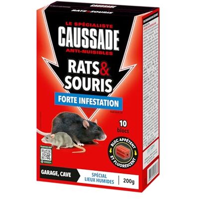 Caussade Anti Rats & Souris Efficacité Radicale Lieux très humides – 40 Appâts Blocs Fluorescents Prêt à l'emploi Une Ingestion Suffit 800g CARSBL200X4 - Publicité Caussade Anti Rats & Souris Efficacité Radicale Lieux très humides – 40 Appâts Blocs Fluorescents Prêt à l'emploi Une Ingestion Suffit 800g CARSBL200X4 - Publicité