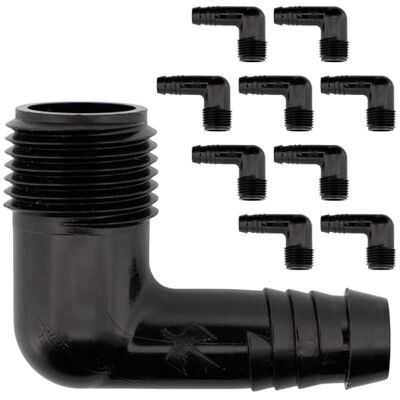 VARIOSAN Lot de 10 raccords coudés 17802 1/2" 90° Compatible avec Rainbird SBE-050 + SPX-Flex 5,5 bar Noir - Publicité VARIOSAN Lot de 10 raccords coudés 17802 1/2" 90° Compatible avec Rainbird SBE-050 + SPX-Flex 5,5 bar Noir - Publicité