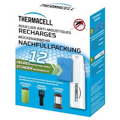 Thermacell Recharge Anti Moustiques et Moustiques Tigres Protection Efficace 20m²- Compatible avec Diffuseurs, Nomades et Lanternes Durée 12h 1 Cartouche Gaz + 3 plaquettes - Publicité Thermacell Recharge Anti Moustiques et Moustiques Tigres Protection Efficace 20m²- Compatible avec Diffuseurs, Nomades et Lanternes Durée 12h 1 Cartouche Gaz + 3 plaquettes - Publicité