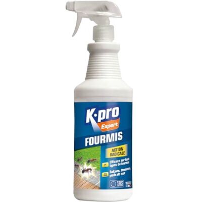 K.PRO Pulvérisateur anti-fourmis, 1L, action radicale immédiate, effet curatif 4 jours, intérieur et extérieur, terrasses, balcons, pieds de mur, cuisines, caves, fabriqué en France - Publicité K.PRO Pulvérisateur anti-fourmis, 1L, action radicale immédiate, effet curatif 4 jours, intérieur et extérieur, terrasses, balcons, pieds de mur, cuisines, caves, fabriqué en France - Publicité