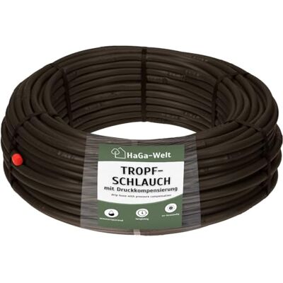 HaGa Tuyau goutte à goutte 16 mm avec compensation de pression Vendu au mètre – Système d'irrigation efficace pour jardin et balcon – Tuyau d'arrosage pour arrosage automatique des plantes – - Publicité HaGa Tuyau goutte à goutte 16 mm avec compensation de pression Vendu au mètre – Système d'irrigation efficace pour jardin et balcon – Tuyau d'arrosage pour arrosage automatique des plantes – - Publicité