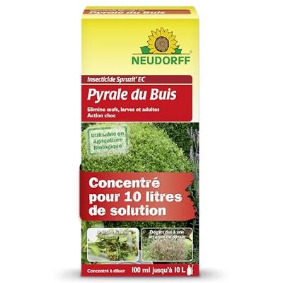 Neudorff Insecticide Spruzit EC Pyrale du Buis Produit à action rapide contre la pyrale du buis et autres insectes, insecticide concentré pour plantes de jardin, 100 ml - Publicité Neudorff Insecticide Spruzit EC Pyrale du Buis Produit à action rapide contre la pyrale du buis et autres insectes, insecticide concentré pour plantes de jardin, 100 ml - Publicité