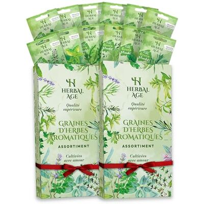 Herbal Age 12 Variétés de Plantes d'Herbes – Pack de 2, 17.400 Graines d'Herbes, Menthe, Persil, Basilic, Romarin – Idée Cadeau Homme et Femme, Kit de Jardinieres Exterieur Pour Adultes, Enfants, Débutants - Publicité Herbal Age 12 Variétés de Plantes d'Herbes – Pack de 2, 17.400 Graines d'Herbes, Menthe, Persil, Basilic, Romarin – Idée Cadeau Homme et Femme, Kit de Jardinieres Exterieur Pour Adultes, Enfants, Débutants - Publicité
