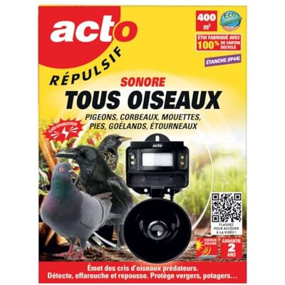 Acto Répulsif sonore Tous Oiseaux Gardez Les Nuisibles à Distance - Publicité Acto Répulsif sonore Tous Oiseaux Gardez Les Nuisibles à Distance - Publicité