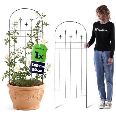 KADAX Treillis en métal 50 x 140 cm, aide à l'escalade pour plantes, treillis en acier revêtu par pulvérisation, support pour plantes grimpantes et clématites - Publicité KADAX Treillis en métal 50 x 140 cm, aide à l'escalade pour plantes, treillis en acier revêtu par pulvérisation, support pour plantes grimpantes et clématites - Publicité
