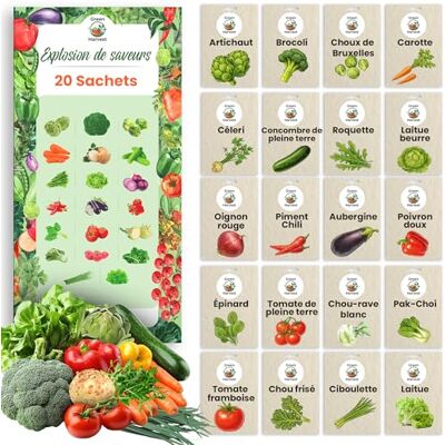 LW TORAF TORAF Kit de Graines de Légumes 20 Variétés – Graine Premium pour Jardin, Balcon et Potager – Tomate, Concombre, Roquette, Laitue, Oignons rouges, Piment – Kit de culture de plantes potagères - Publicité LW TORAF TORAF Kit de Graines de Légumes 20 Variétés – Graine Premium pour Jardin, Balcon et Potager – Tomate, Concombre, Roquette, Laitue, Oignons rouges, Piment – Kit de culture de plantes potagères - Publicité