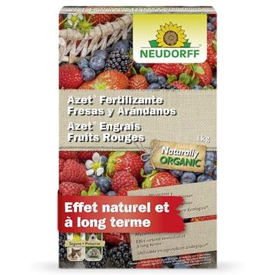 Neudorff Azet Engrais Fruits Rouges – Engrais organique avec mycorhizes pour fraises, baies et arbres fruitiers, récoltes abondantes et fruits savoureux, action rapide et longue durée, 1 kg - Publicité Neudorff Azet Engrais Fruits Rouges – Engrais organique avec mycorhizes pour fraises, baies et arbres fruitiers, récoltes abondantes et fruits savoureux, action rapide et longue durée, 1 kg - Publicité