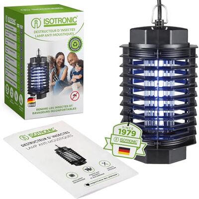 ISOTRONIC L'insecticide électrique protège Contre Les moustiques, Les Mouches et Les Mites – Lampe UV Anti-moustiques 500 V pour Une Utilisation en intérieur – portée Efficace de 50 m² (1 pièce) - Publicité ISOTRONIC L'insecticide électrique protège Contre Les moustiques, Les Mouches et Les Mites – Lampe UV Anti-moustiques 500 V pour Une Utilisation en intérieur – portée Efficace de 50 m² (1 pièce) - Publicité