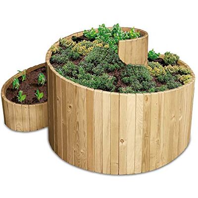 bellissa Spirale aromatique Bois 95480 Parterre en Forme d'escargot en Bois de conifère- kit pré-monté avec Film de séparation Inclus 120 x 120 x 20/80 cm - Publicité bellissa Spirale aromatique Bois 95480 Parterre en Forme d'escargot en Bois de conifère- kit pré-monté avec Film de séparation Inclus 120 x 120 x 20/80 cm - Publicité