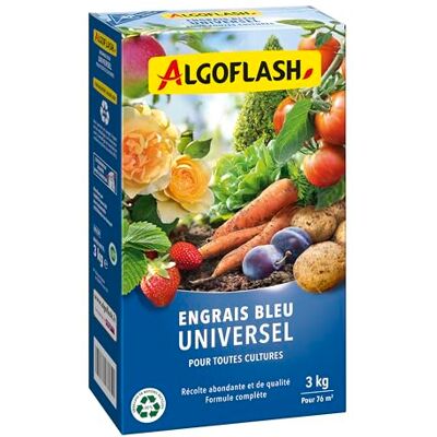 Algoflash Engrais Bleu Universel pour Toutes Cultures 3 Kg - Publicité Algoflash Engrais Bleu Universel pour Toutes Cultures 3 Kg - Publicité
