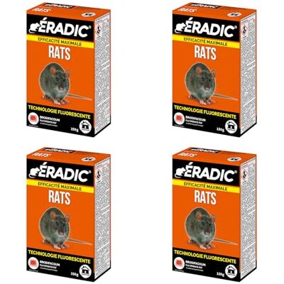 Caussade ERADIC Pâtes Fluorescentes Anti-Rats 40 Sachets 600g Efficacité Maximale Lieux Secs & Humides Prêt à l'Emploi Une Ingestion Suffit ERPTFLUO150X4 - Publicité Caussade ERADIC Pâtes Fluorescentes Anti-Rats 40 Sachets 600g Efficacité Maximale Lieux Secs & Humides Prêt à l'Emploi Une Ingestion Suffit ERPTFLUO150X4 - Publicité