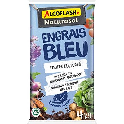 Algoflash NATURASOL Engrais Bleu, Utilisable en Agriculture Biologique, Toutes Cultures, 4 kg, ABIOBLEU4 - Publicité Algoflash NATURASOL Engrais Bleu, Utilisable en Agriculture Biologique, Toutes Cultures, 4 kg, ABIOBLEU4 - Publicité