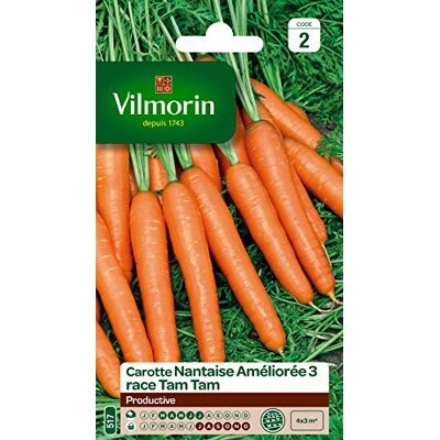 Vilmorin 3193142 Pack de Graines Carotte Nantaise Améliorée 3 Race Tam - Publicité Vilmorin 3193142 Pack de Graines Carotte Nantaise Améliorée 3 Race Tam - Publicité