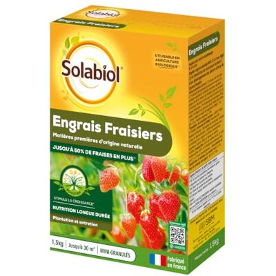 Solabiol Engrais Fraisiers & Petits Fruits Jusqu'à 30m² 1,5kg Stimulateur de Croissance Nutrition Longue Durée +50% de Fraises Utilisable en Agriculture Biologique SOFRAY15 - Publicité Solabiol Engrais Fraisiers & Petits Fruits Jusqu'à 30m² 1,5kg Stimulateur de Croissance Nutrition Longue Durée +50% de Fraises Utilisable en Agriculture Biologique SOFRAY15 - Publicité