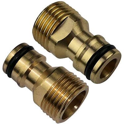 AERZETIX C47448 Lot/Ensemble/Kit/Jeu de 2 Adaptateurs Mâles 1/2'' Raccord Rapide pour Robinet Filetage Extérieur Nez de Robinet Accessoire/Outil de Jardin/Plomberie/Irrigation Laitonné - Publicité AERZETIX C47448 Lot/Ensemble/Kit/Jeu de 2 Adaptateurs Mâles 1/2'' Raccord Rapide pour Robinet Filetage Extérieur Nez de Robinet Accessoire/Outil de Jardin/Plomberie/Irrigation Laitonné - Publicité