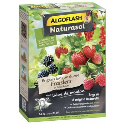 Algoflash Engrais fraisiers et petits fruits longue durée 1,2 kg - Publicité Algoflash Engrais fraisiers et petits fruits longue durée 1,2 kg - Publicité