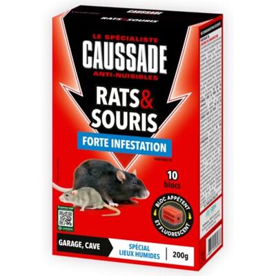 Caussade Anti Rats & Souris Efficacité Radicale Lieux très humides – 20 Appâts Blocs Fluorescents Prêt à l'emploi Une Ingestion Suffit 400g CARSBL200X2 - Publicité Caussade Anti Rats & Souris Efficacité Radicale Lieux très humides – 20 Appâts Blocs Fluorescents Prêt à l'emploi Une Ingestion Suffit 400g CARSBL200X2 - Publicité