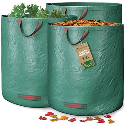 GardenGloss 3x Sac à Déchets de Jardin avec Poignées Sac à Feuilles 272L Stabilisé aux UV et Déperlant Sacs de Jardin Réutilisables et Robustes - Publicité GardenGloss 3x Sac à Déchets de Jardin avec Poignées Sac à Feuilles 272L Stabilisé aux UV et Déperlant Sacs de Jardin Réutilisables et Robustes - Publicité