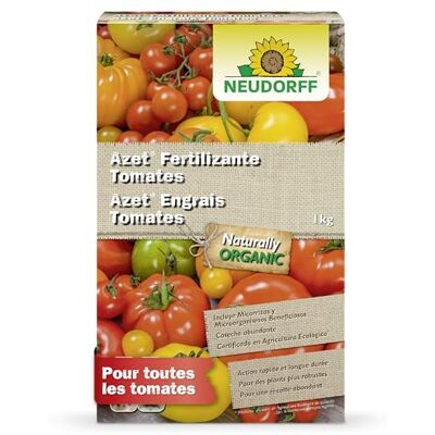 Neudorff Azet Engrais Tomates – Engrais organique avec mycorhizes pour tomates et légumes-fruits, récoltes abondantes et savoureuses, action rapide et longue durée, 1 kg - Publicité Neudorff Azet Engrais Tomates – Engrais organique avec mycorhizes pour tomates et légumes-fruits, récoltes abondantes et savoureuses, action rapide et longue durée, 1 kg - Publicité