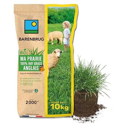 Barenbrug Prairie 100% Ray-grass anglais BIO Pousse Rapide 10KG - Publicité Barenbrug Prairie 100% Ray-grass anglais BIO Pousse Rapide 10KG - Publicité
