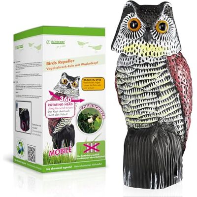 ISOTRONIC Hibou Anti-Pigeons tête Mobile effaroucheur Oiseaux Jardin (1) - Publicité ISOTRONIC Hibou Anti-Pigeons tête Mobile effaroucheur Oiseaux Jardin (1) - Publicité