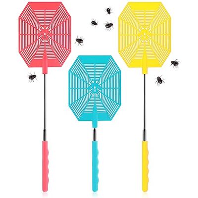 com-four ® 3X tapette à Mouches avec télescope, Extensible 27-58 cm, tapette télescopique pour éloigner Les Mouches, guêpes, moustiques et Autres Insectes Stable - Publicité com-four ® 3X tapette à Mouches avec télescope, Extensible 27-58 cm, tapette télescopique pour éloigner Les Mouches, guêpes, moustiques et Autres Insectes Stable - Publicité