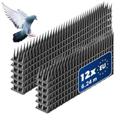 KADAX Pics Anti Pigeon et Anti Oiseaux, Dissuasif afin de Protéger Votre Balcon, Terrasse et Espaces Extérieurs, Repulsif en Plastique (Anthracite, Lot de 12) - Publicité KADAX Pics Anti Pigeon et Anti Oiseaux, Dissuasif afin de Protéger Votre Balcon, Terrasse et Espaces Extérieurs, Repulsif en Plastique (Anthracite, Lot de 12) - Publicité