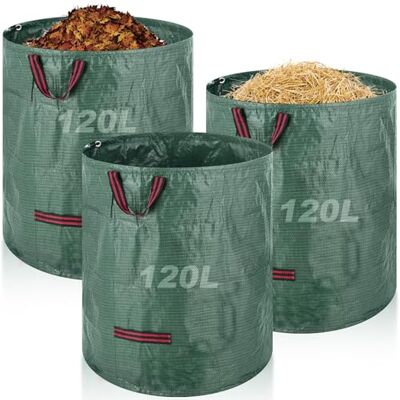 BOBILIFE Sacs de jardin, 3 sacs à déchets de jardin de 120 L, sacs à déchets verts pliables avec poignées, sacs à feuilles imperméables réutilisables pour déchets de jardin, pinces à herbe, mauvaises herbes - Publicité BOBILIFE Sacs de jardin, 3 sacs à déchets de jardin de 120 L, sacs à déchets verts pliables avec poignées, sacs à feuilles imperméables réutilisables pour déchets de jardin, pinces à herbe, mauvaises herbes - Publicité