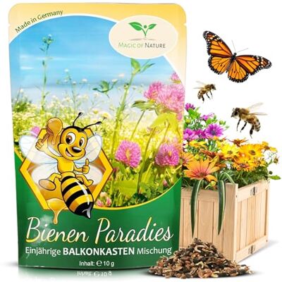 Magic of Nature : Paradis des Abeilles 10g Graines de Fleurs pour Balcon Mélange Mellifère pour Jardinières – 5 Espèces de Culture - Publicité Magic of Nature : Paradis des Abeilles 10g Graines de Fleurs pour Balcon Mélange Mellifère pour Jardinières – 5 Espèces de Culture - Publicité