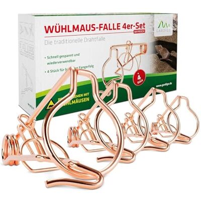 Gardigo ® Piège à Campagnols Lot de 4 Forme Bavaroise en Cuivre 5,5 x 8 x 15,5 cm Pièges Réutilisables pour Éliminer Les Campagnols Anti-Campagnols pour Jardin & Potager - Publicité Gardigo ® Piège à Campagnols Lot de 4 Forme Bavaroise en Cuivre 5,5 x 8 x 15,5 cm Pièges Réutilisables pour Éliminer Les Campagnols Anti-Campagnols pour Jardin & Potager - Publicité