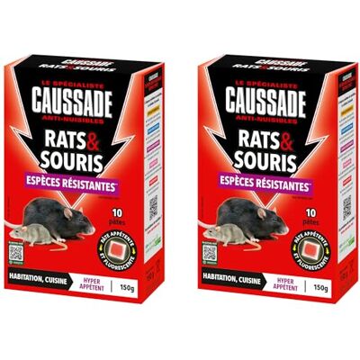 Caussade Anti-Rats & Souris 20 Sachets Pâtes Fluorescents 300g Efficacité Radicale Lieux Secs & Humides Prêt à l'Emploi Une Ingestion Suffit CARSPTFLUO150X2 - Publicité Caussade Anti-Rats & Souris 20 Sachets Pâtes Fluorescents 300g Efficacité Radicale Lieux Secs & Humides Prêt à l'Emploi Une Ingestion Suffit CARSPTFLUO150X2 - Publicité