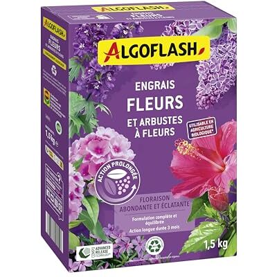 Algoflash Engrais Fleurs et Arbustes à Fleurs, Utilisable en Agriculture Biologique 1,5 Kg - Publicité Algoflash Engrais Fleurs et Arbustes à Fleurs, Utilisable en Agriculture Biologique 1,5 Kg - Publicité