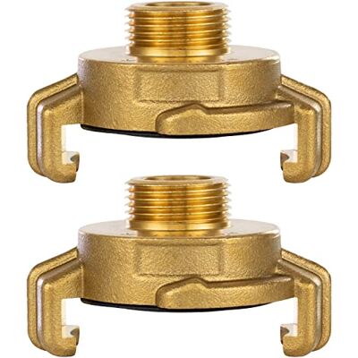 POPPSTAR Lot de 2 raccords rapides en laiton 1/2 pouce filetage mâle (G 1/2" filetage vers raccord à griffes) - Publicité POPPSTAR Lot de 2 raccords rapides en laiton 1/2 pouce filetage mâle (G 1/2" filetage vers raccord à griffes) - Publicité