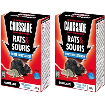 Caussade Anti-Rats & Souris 60 Blocs Appâts 600g Efficacité Radicale Lieux Très Humides Prêt à l'Emploi Une Ingestion Suffit CARSBL300NX2 - Publicité Caussade Anti-Rats & Souris 60 Blocs Appâts 600g Efficacité Radicale Lieux Très Humides Prêt à l'Emploi Une Ingestion Suffit CARSBL300NX2 - Publicité