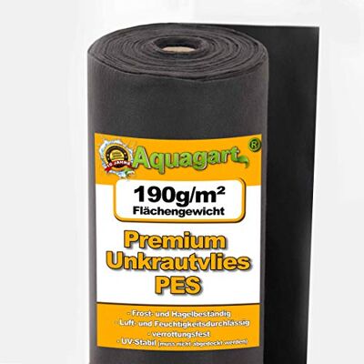 Aquagart Toison Anti-Mauvaises Herbes Noir 190g I Film Anti-Mauvaises Herbes pour Jardin I Film Anti-Mauvaises Herbes perméable à l'eau 25m de Long 1m de Large - Publicité Aquagart Toison Anti-Mauvaises Herbes Noir 190g I Film Anti-Mauvaises Herbes pour Jardin I Film Anti-Mauvaises Herbes perméable à l'eau 25m de Long 1m de Large - Publicité