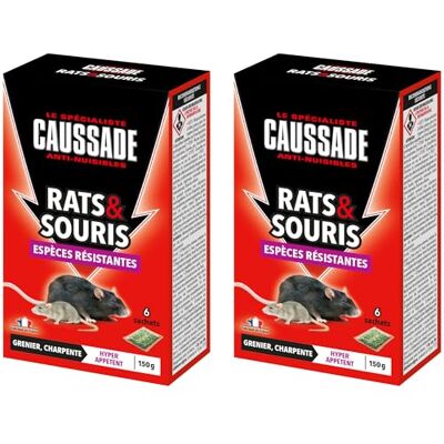 Caussade Anti-Rats & Souris 12 Sachets Céréales 300g Efficacité Radicale Lieux Secs Prêt à l'Emploi Une Ingestion Suffit Fabriqué en France CARSCBR150X2 - Publicité Caussade Anti-Rats & Souris 12 Sachets Céréales 300g Efficacité Radicale Lieux Secs Prêt à l'Emploi Une Ingestion Suffit Fabriqué en France CARSCBR150X2 - Publicité