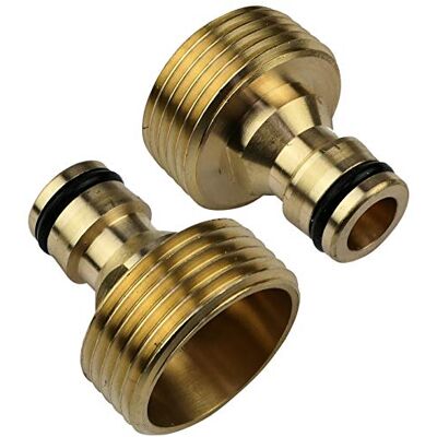 AERZETIX C47450 Lot/Ensemble/Kit/Jeu de 2 Adaptateurs Mâles 1'' Raccord Rapide pour Robinet Filetage Extérieur Nez de Robinet Accessoire/Outil de Jardin/Plomberie/Irrigation Laitonné - Publicité AERZETIX C47450 Lot/Ensemble/Kit/Jeu de 2 Adaptateurs Mâles 1'' Raccord Rapide pour Robinet Filetage Extérieur Nez de Robinet Accessoire/Outil de Jardin/Plomberie/Irrigation Laitonné - Publicité