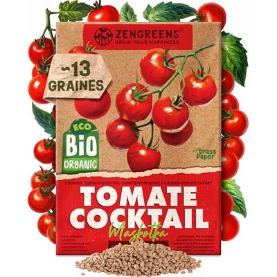 zengreens ® Graines de Tomate Cocktail bio (Maskotka) Graines potagères pour une culture facile au jardin, sur le balcon ou en carré potager Tomate Cerise - Publicité zengreens ® Graines de Tomate Cocktail bio (Maskotka) Graines potagères pour une culture facile au jardin, sur le balcon ou en carré potager Tomate Cerise - Publicité