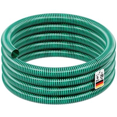 WilTec Tuyau d'aspiration vert – 5 m/Ø 20 mm (3/4") – avec Spirale de renforcement – Tube à pression souple en PVC – pour Arrosage Irrigation Jardinage Évacuation Refoulement - Publicité WilTec Tuyau d'aspiration vert – 5 m/Ø 20 mm (3/4") – avec Spirale de renforcement – Tube à pression souple en PVC – pour Arrosage Irrigation Jardinage Évacuation Refoulement - Publicité
