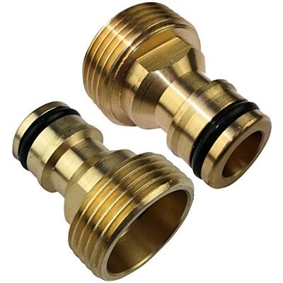 AERZETIX C47449 Lot/Ensemble/Kit/Jeu de 2 Adaptateurs Mâles 3/4'' Raccord Rapide pour Robinet Filetage Extérieur Nez de Robinet Accessoire/Outil de Jardin/Plomberie/Irrigation Laitonné - Publicité AERZETIX C47449 Lot/Ensemble/Kit/Jeu de 2 Adaptateurs Mâles 3/4'' Raccord Rapide pour Robinet Filetage Extérieur Nez de Robinet Accessoire/Outil de Jardin/Plomberie/Irrigation Laitonné - Publicité