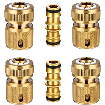 Hydrogarden 6PC Raccords Rapide Tuyau d'arrosage en Laiton, Rapide Raccord Connecteurs pour Tuyau d’arrosage dans Le Jardin 1/2" Quick Connector - Publicité Hydrogarden 6PC Raccords Rapide Tuyau d'arrosage en Laiton, Rapide Raccord Connecteurs pour Tuyau d’arrosage dans Le Jardin 1/2" Quick Connector - Publicité