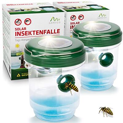 Gardigo ® Lot de 2 Pièges à Guêpes Réutilisable I Piège à Frelons à Suspendre I Solaire avec Lumière LED pour Attirer Les Insectes I Répulsif Anti Mouche I Attrape Insecte - Publicité Gardigo ® Lot de 2 Pièges à Guêpes Réutilisable I Piège à Frelons à Suspendre I Solaire avec Lumière LED pour Attirer Les Insectes I Répulsif Anti Mouche I Attrape Insecte - Publicité