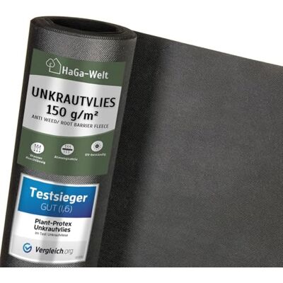 HaGa ® Toile anti-mauvaises herbes, indéchirable, vendue au mètre, 150 g/m², qualité professionnelle, 1,2 m x 1 m - Publicité HaGa ® Toile anti-mauvaises herbes, indéchirable, vendue au mètre, 150 g/m², qualité professionnelle, 1,2 m x 1 m - Publicité