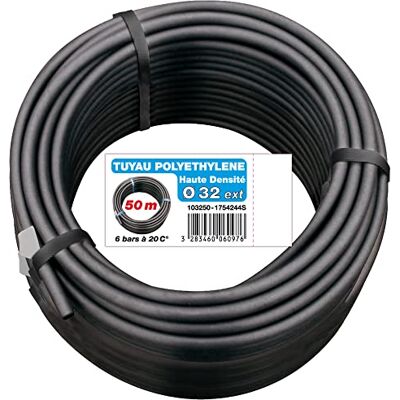 AQUA FLOW Jardibric Tuyau d’Arrosage Enterré PEHD Ø 32 mm Couronne 50 m Pression 6 Bars pour Réseau d’Irrigation - Publicité AQUA FLOW Jardibric Tuyau d’Arrosage Enterré PEHD Ø 32 mm Couronne 50 m Pression 6 Bars pour Réseau d’Irrigation - Publicité