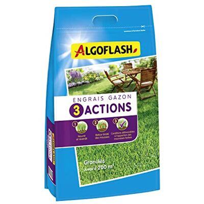 Algoflash Engrais Gazon 3 Actions, Jusqu'à 200m², 10 kg, ETRIA200N - Publicité Algoflash Engrais Gazon 3 Actions, Jusqu'à 200m², 10 kg, ETRIA200N - Publicité