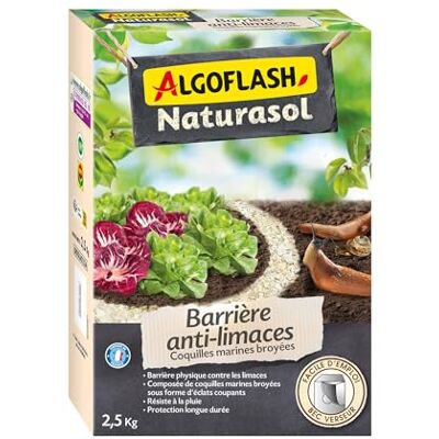 Algoflash NATURASOL Barrière à Limaces, A base de coquilles marines broyées, Fabriqué en France, 2.5 kg, BIOSLUG25A, nc - Publicité Algoflash NATURASOL Barrière à Limaces, A base de coquilles marines broyées, Fabriqué en France, 2.5 kg, BIOSLUG25A, nc - Publicité