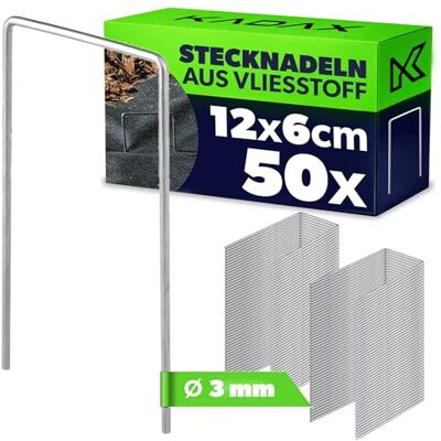 KADAX Ancrage au Sol en Acier, Lot de Piquets d'ancrage en Forme de U, Agrafes de Jardin, Piquets de Fixation, Toison De Mauvaises Herbes (50, 6 x 12 cm) - Publicité KADAX Ancrage au Sol en Acier, Lot de Piquets d'ancrage en Forme de U, Agrafes de Jardin, Piquets de Fixation, Toison De Mauvaises Herbes (50, 6 x 12 cm) - Publicité